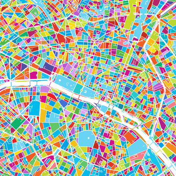 Paris, France, Colorful Vector Map