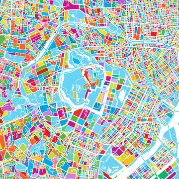 Tokyo, Japan, Colorful Vector Map