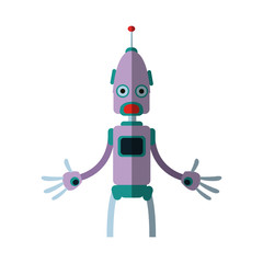 Robot cartoon icon over white background. colorful design. vector illustration