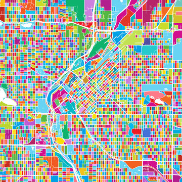 Denver Colorful Vector Map