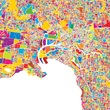 Melbourne Colorful Vector Map