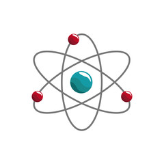 atom icon over white background. colorful design. vector illustration