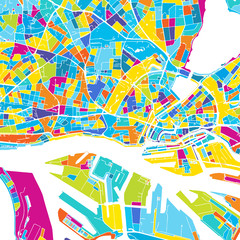 Hamburg Colorful Vector Map