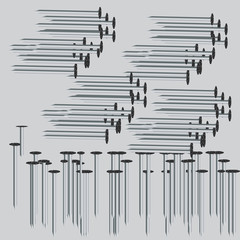 metal nail head set isolated on white