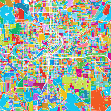 Atlanta Colorful Vector Map