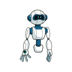 Robot cartoon icon over white background. colorful design. vector illustration