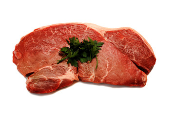 Raw Organic Beef Steak with Fresh Parsley