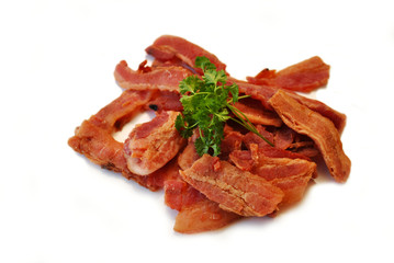Dried Bacon Jerky with Fresh Parsley