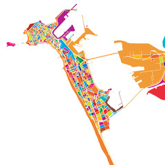 Cádiz Colorful Vector Map © Knut Hebstreit