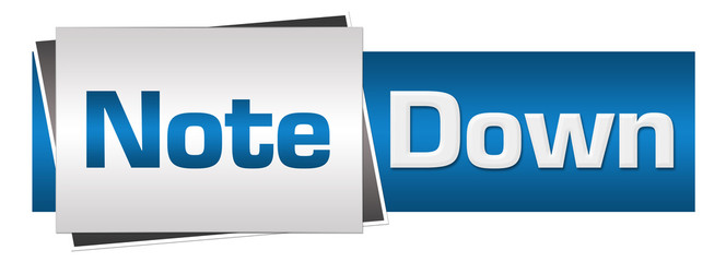 Note Down Blue Grey Horizontal 