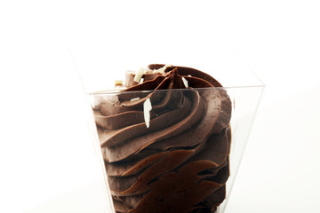 Chocolate mousse with a chocolate swirl