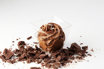 Chocolate mousse with a chocolate swirl