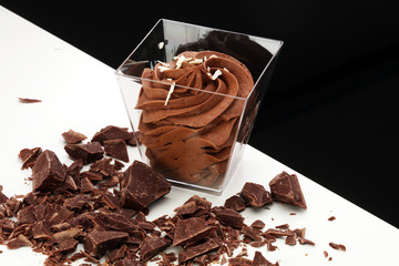 Chocolate mousse with a chocolate swirl