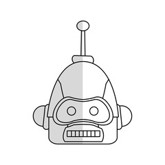 robot head cartoon icon over white background. vector illustration