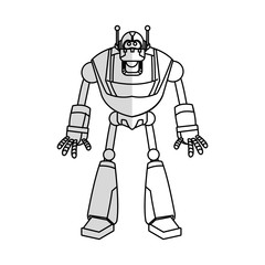 robot cartoon icon over white background. vector illustration