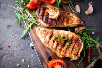 grilled chicken with vegetables
