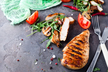 sliced grilled chicken breast