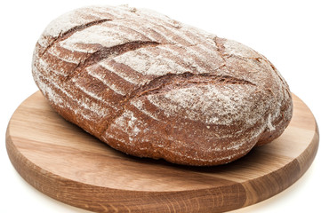 bread loaf on white background