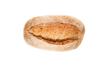 bread loaf on white background