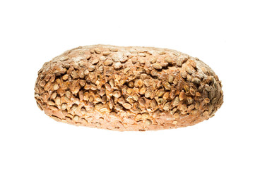 bread loaf on white background