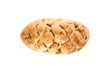 bread loaf on white background