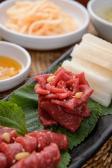 raw beef sashimi