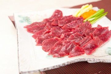 raw beef sashimi
