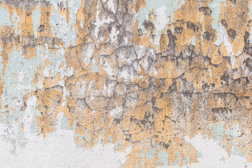 Old color skin on cement wall texture for background use