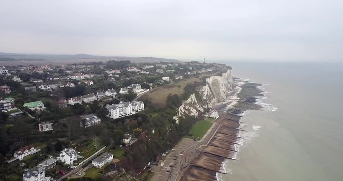 Aerial view of a village in Dover, Kent