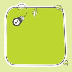 Hand written green text box for fill your text and check box