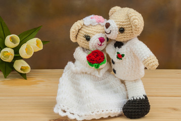 Lovely wedding bear dolls