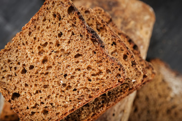 sliced rye bread on the table