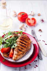 Fresh salad with chicken breast