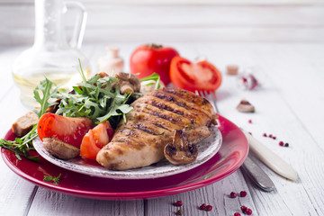 Fresh salad with chicken breast