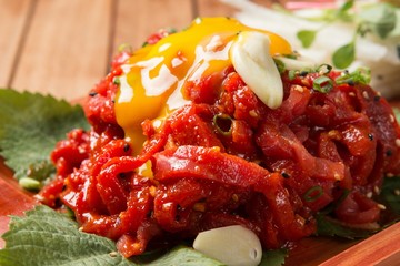 yukhoe, Korean-style raw beef 
