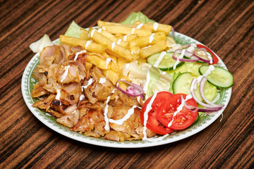 Gyros, greek plate similar with turkish doner kebab