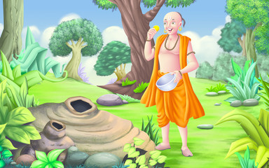 Obraz na płótnie Canvas The Brahman and the Snake story