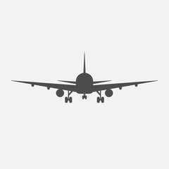 vector illustration line silhouette of airplane isolated