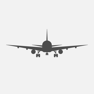 vector illustration line silhouette of airplane isolated