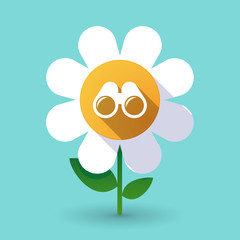 Long shadow daisy with a binoculars