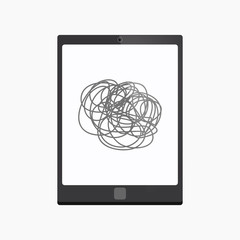 Isolated tablet pc with a doodle