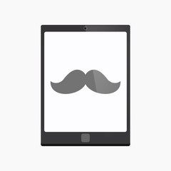 Isolated tablet pc with a moustache
