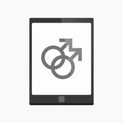 Isolated tablet pc with a gay sign