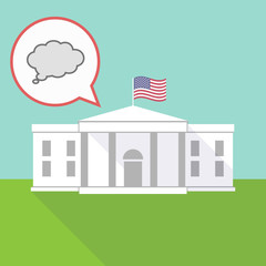 The White House with a comic cloud balloon