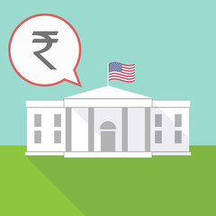 The White House with a rupee sign