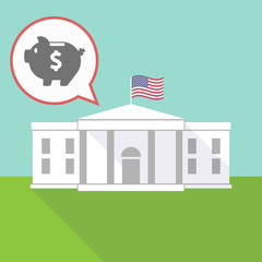 Naklejka premium The White House with a piggy bank