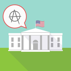 The White House with an anarchy sign