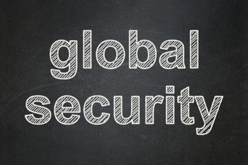 Fototapeta premium Security concept: Global Security on chalkboard background