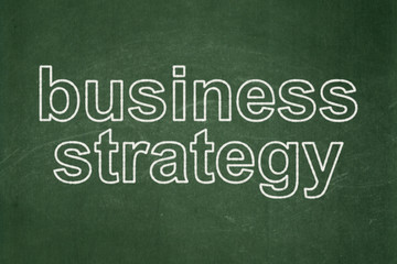 Obraz premium Finance concept: Business Strategy on chalkboard background