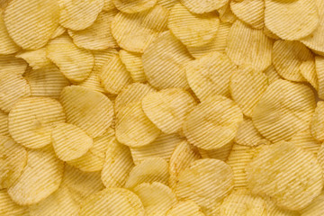 Crispy ribbed potato chips
